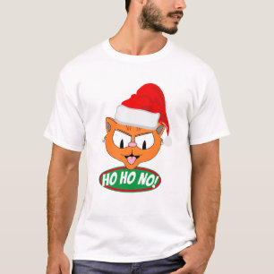T-shirt Ho Ho NON ! Chat caricature Sarcastique anti vacan