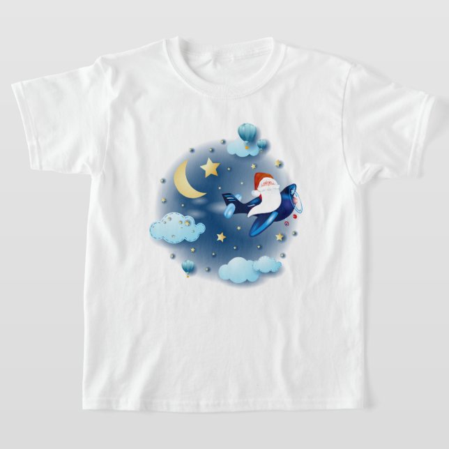 T-shirt Ho ho ! Père Noël dans l'avion (Poser)