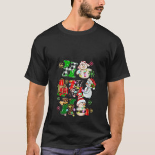T-shirt Ho Ho Snowman Santa Hat Leopard Buffalo Plaid P