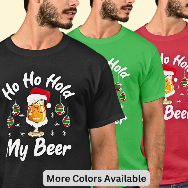 T-shirt Ho Ho Tenir Ma Bière Aussie Noël Noir (Aussie Christmas T-Shirt)