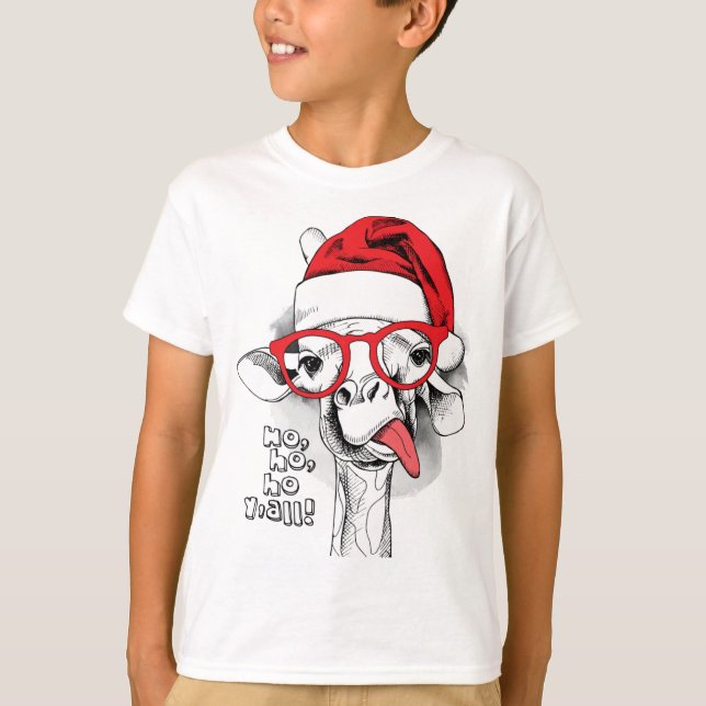 T-shirt Ho Ho Y’all Giraffe Boys (Devant)