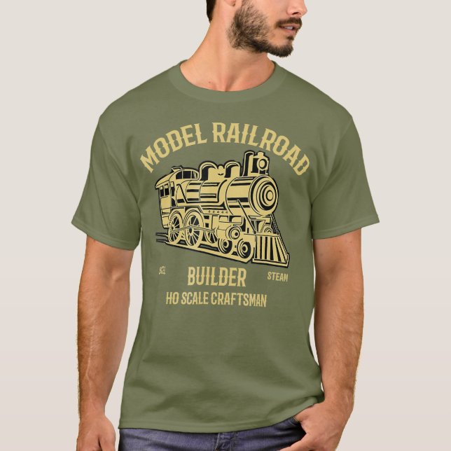 T-shirt HO Scale Model Railroad Builder (Devant)