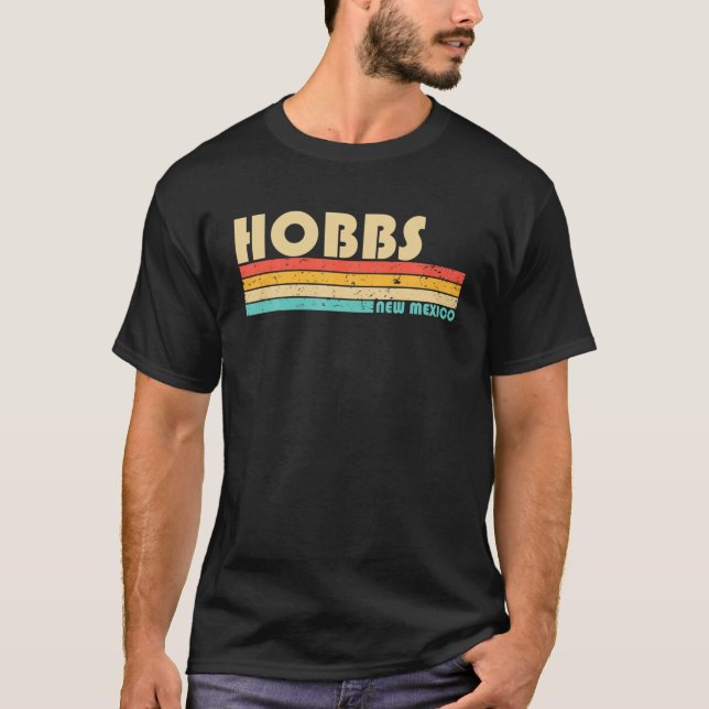 T-shirt HOBBS NM NEW MEXICO Funny City Home Roots Retro 70 (Devant)