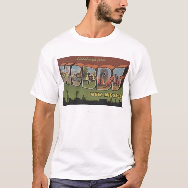 T-shirt Hobbs, Nouveau Mexique - grandes scènes de lettre (Devant)