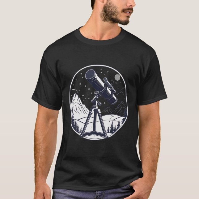 T-shirt Hobby astronomique du télescope de Stargazing (Devant)