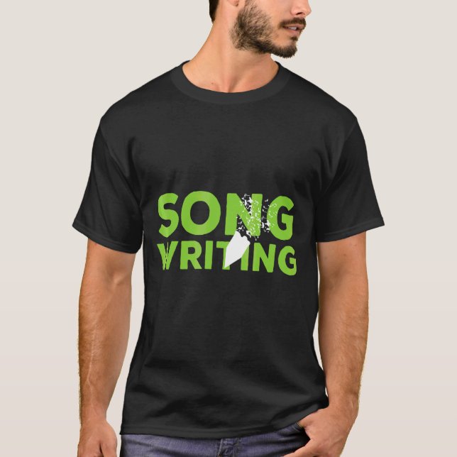 T-shirt Hobby D'Écriture De Chansons Avec Ombre À L'Intéri (Devant)