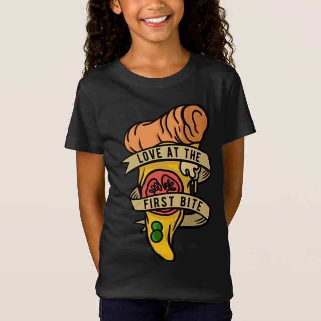 T-Shirt Hobby Pizza Maker Amour À La Première Bite (Devant)