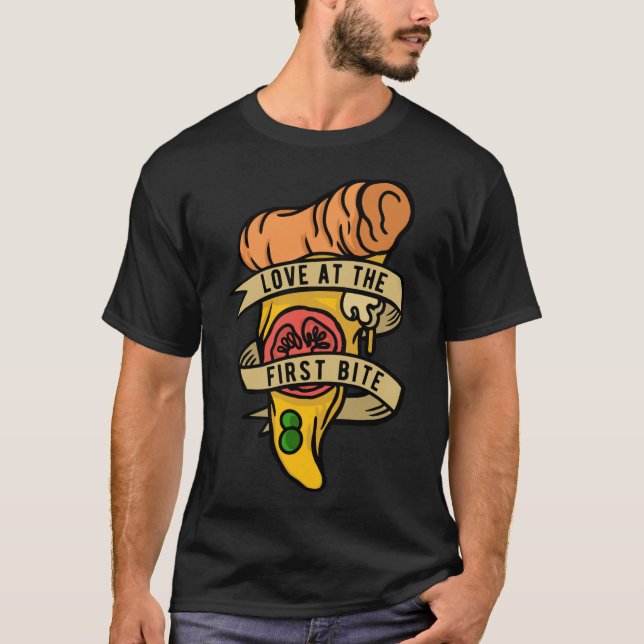 T-shirt Hobby Pizza Maker Amour À La Première Bite (Devant)