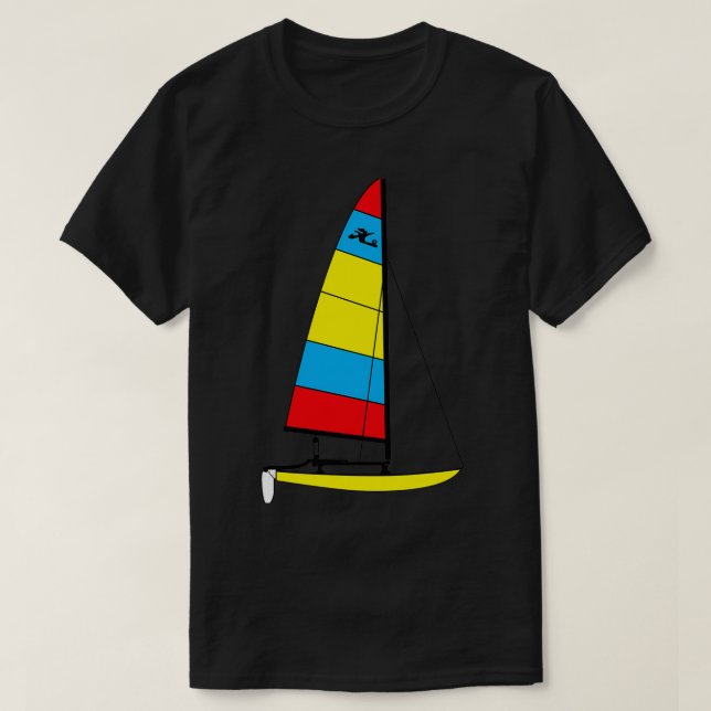 T-shirt Hobie 14 Catamaran Voilier Jaune (Design devant)