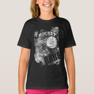 T-shirt Hockey Babe's, Black Grunge Field Hockey