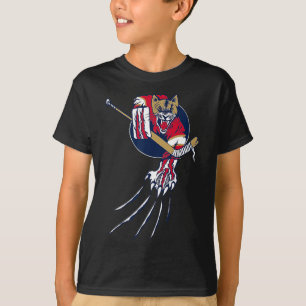 T-shirt Hockey Cougar Lion Cat Glace Jungle Bête Gardien d