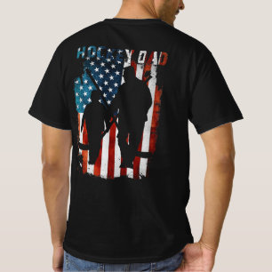 T-shirt Hockey Dad Father's Day USA Flag