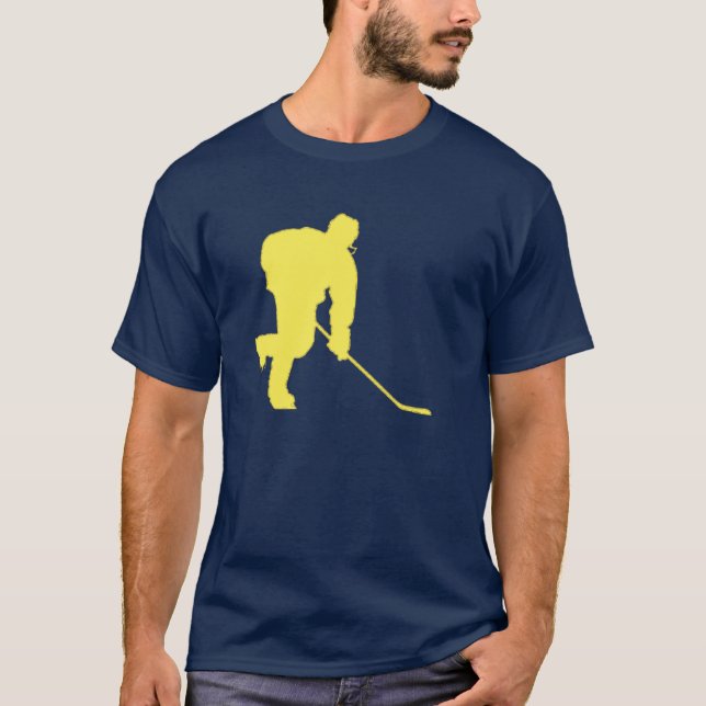 T-SHIRT HOCKEY DE BLEU ET D'OR (Devant)