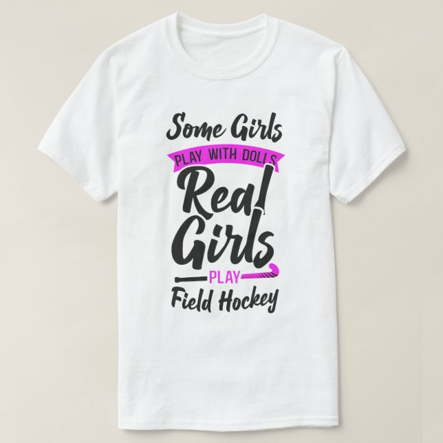 T-shirt Hockey De Champ Quelques Filles Jouent Avec Des Po (Design devant)
