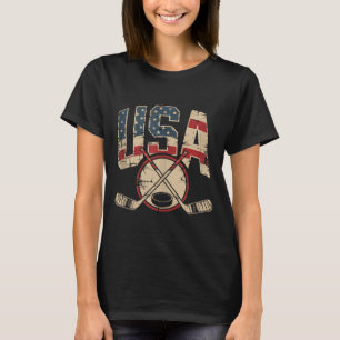 T-shirt Hockey Drapeau Américain