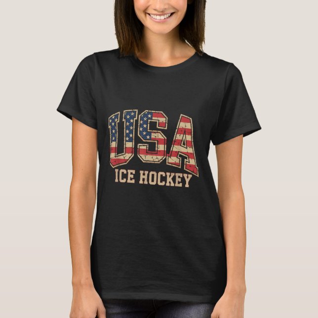 T-shirt Hockey Drapeau Américain (Devant)