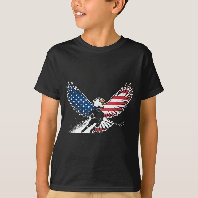 T-shirt Hockey drapeau américain (Devant)
