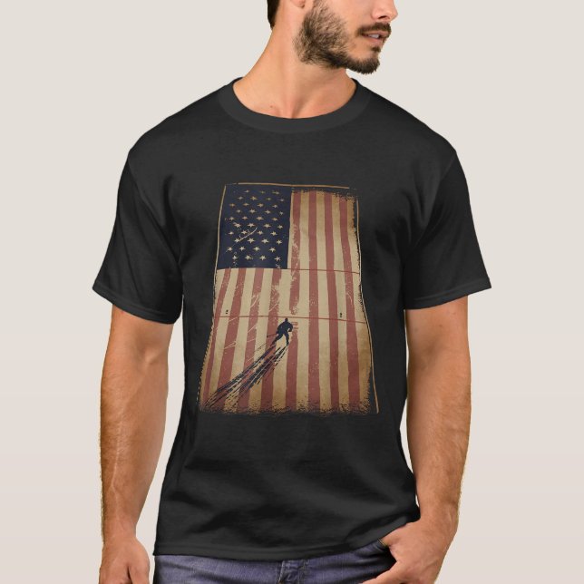 T-shirt Hockey Drapeau Américain (Devant)