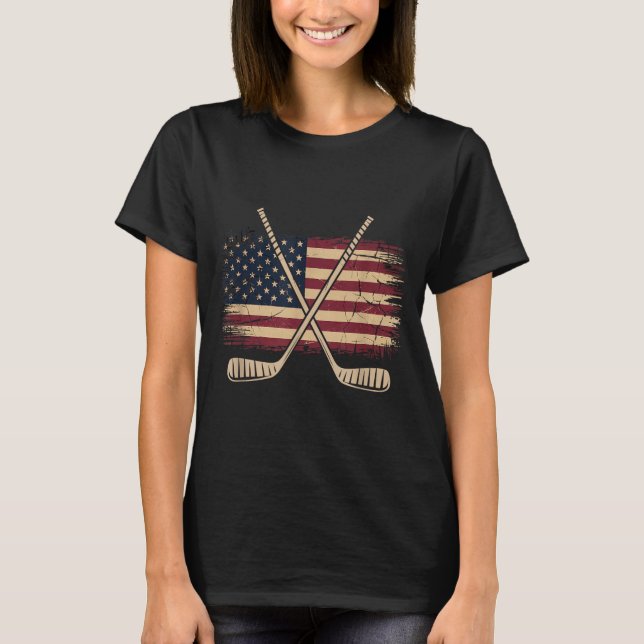 T-shirt Hockey Drapeau Américain (Devant)