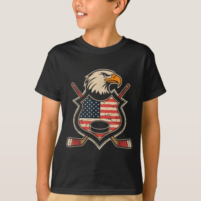 T-shirt Hockey Drapeau Américain (Devant)