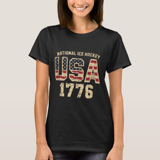 T-shirt Hockey Drapeau Américain (Devant)