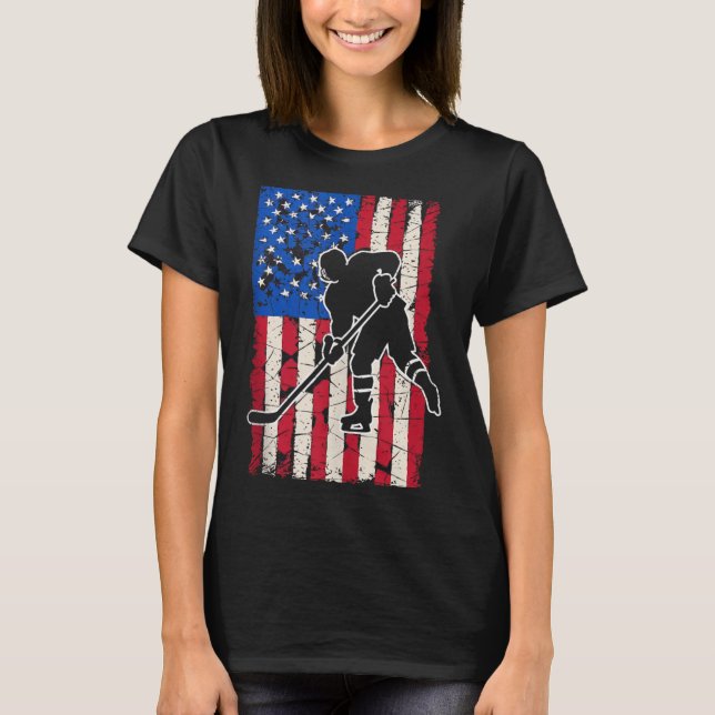 T-shirt Hockey Drapeau Américain (Devant)