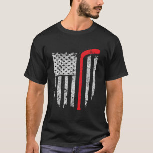 T-shirt Hockey Drapeau Américain Hockey