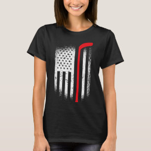 T-shirt Hockey Drapeau Américain Hockey Patriotique