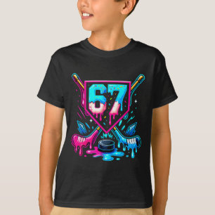 T-shirt Hockey Drip 6 7 Numéro 67 Six Sept Mème Hommes Gar