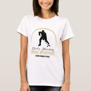 T-shirt Hockey drôle de filles plus d'attitude