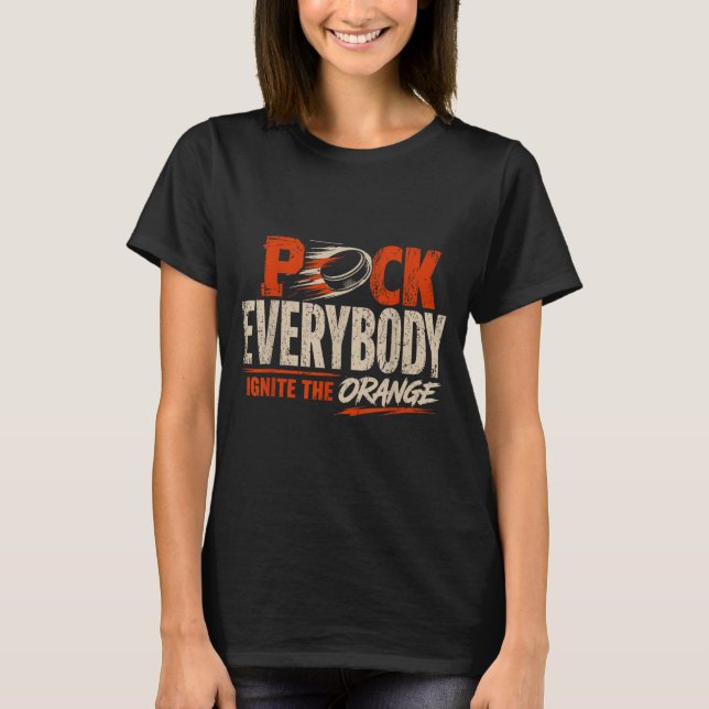 T-shirt Hockey Enforcer Orange 1 (Devant)