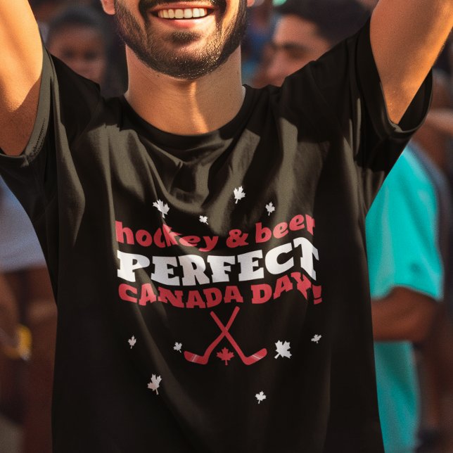 T-shirt Hockey Et Bière Parfait Fête Du Canada (Créateur téléchargé)