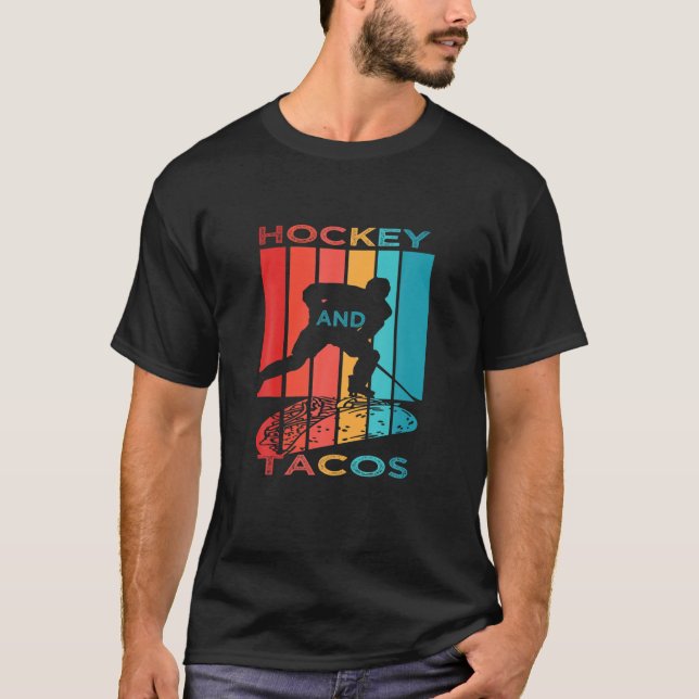 T-shirt Hockey Et Tacos Vintage Rétro Nouveauté (Devant)