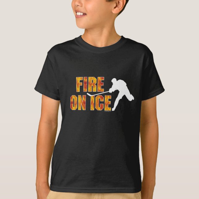 T-shirt Hockey Fire On Ice (Devant)