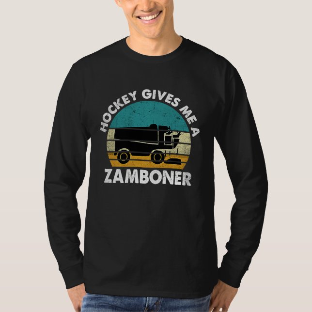T-shirt Hockey Gives Me A Zamboner Funny Hockey Retro Vint (Devant)
