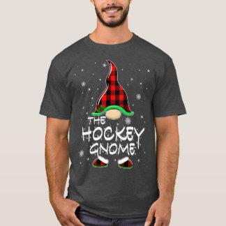 T-shirt Hockey Gnome Buffalo Plaid Matching Family Christm