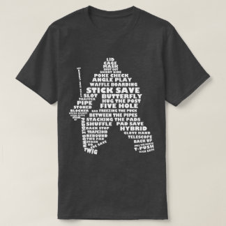 T-shirt Hockey Goalie Word Art, Avec Nom Et Numéro