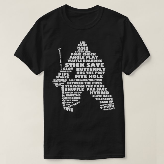 T-shirt Hockey Goaltender Word Art (Design devant)