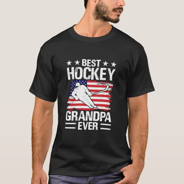 T-shirt Hockey grand-père Hockey pour grands-pères présent (Devant)