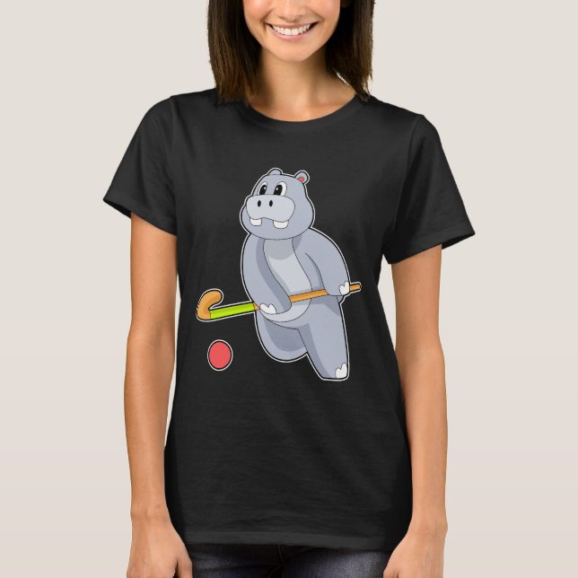 T-shirt Hockey Hippo bâton (Devant)