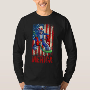 T-shirt Hockey Oncle Sam 4 juillet Garçons Hommes Américai