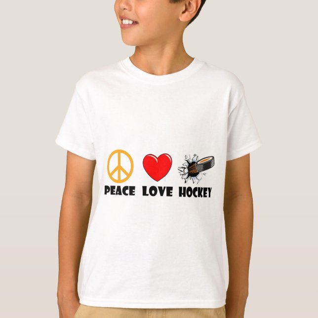T-shirt Hockey Peace Love (Devant)