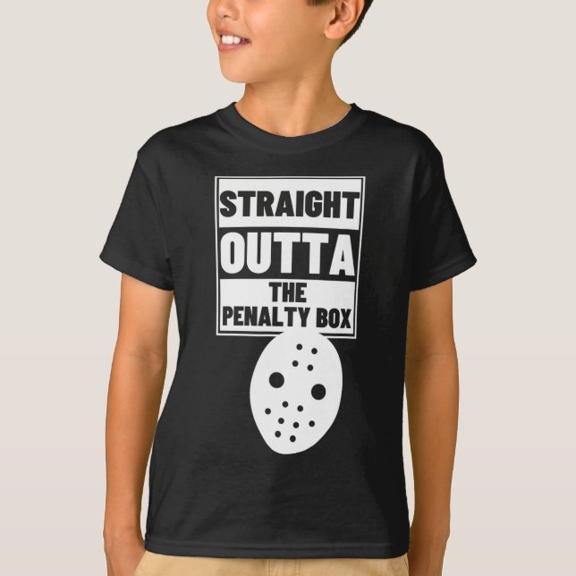 T-shirt Hockey Player Straight Outta Penalty Box Funny Ice (Devant)