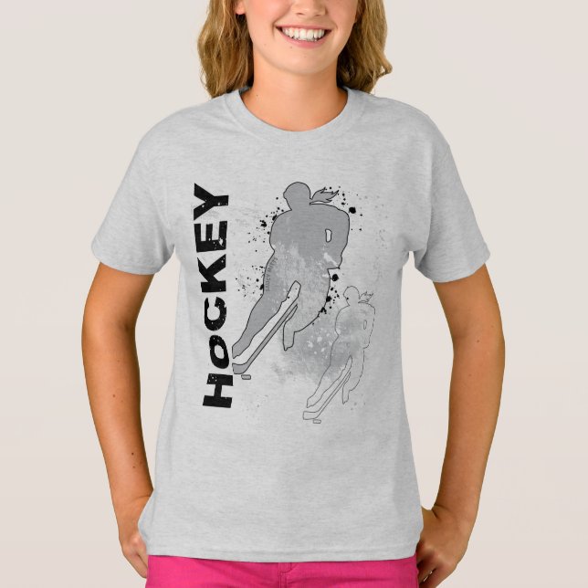 T-shirt Hockey pour filles à double vision (Devant)
