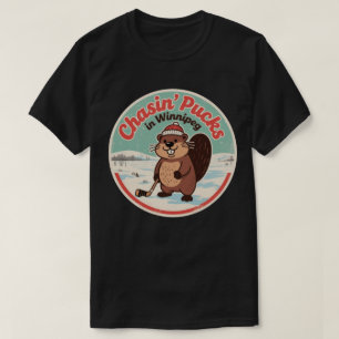 T-shirt Hockey rétro des castors de Winnipeg