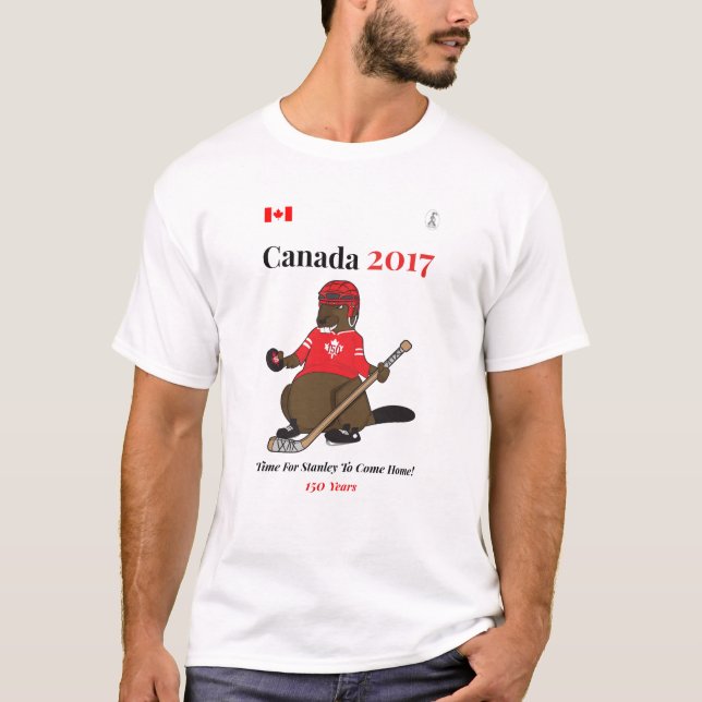 T-shirt Hockey Stanley de castor du Canada 150 en 2017 (Devant)