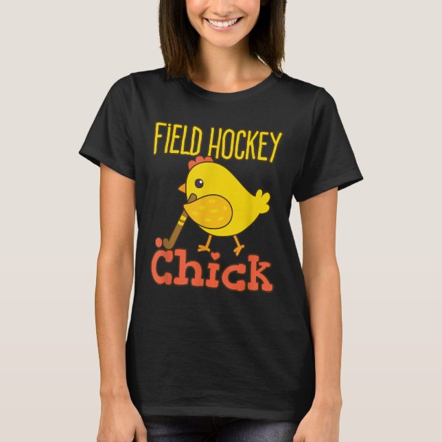 T-shirt Hockey sur gazon Chick - Femme Mignonne Joueuse de (Devant)