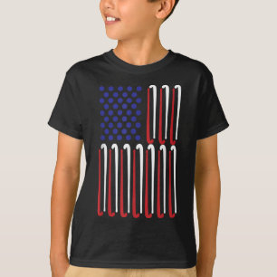 T-shirt Hockey sur gazon Drapeau américain Joueur de hocke