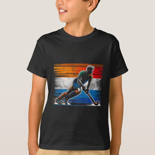 T-shirt Hockey sur gazon Hommes Pays-Bas Drapeau néerlanda (Devant)