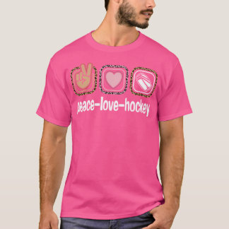 T-shirt Hockey sur glace Empreinte de léopard Paix Amour H